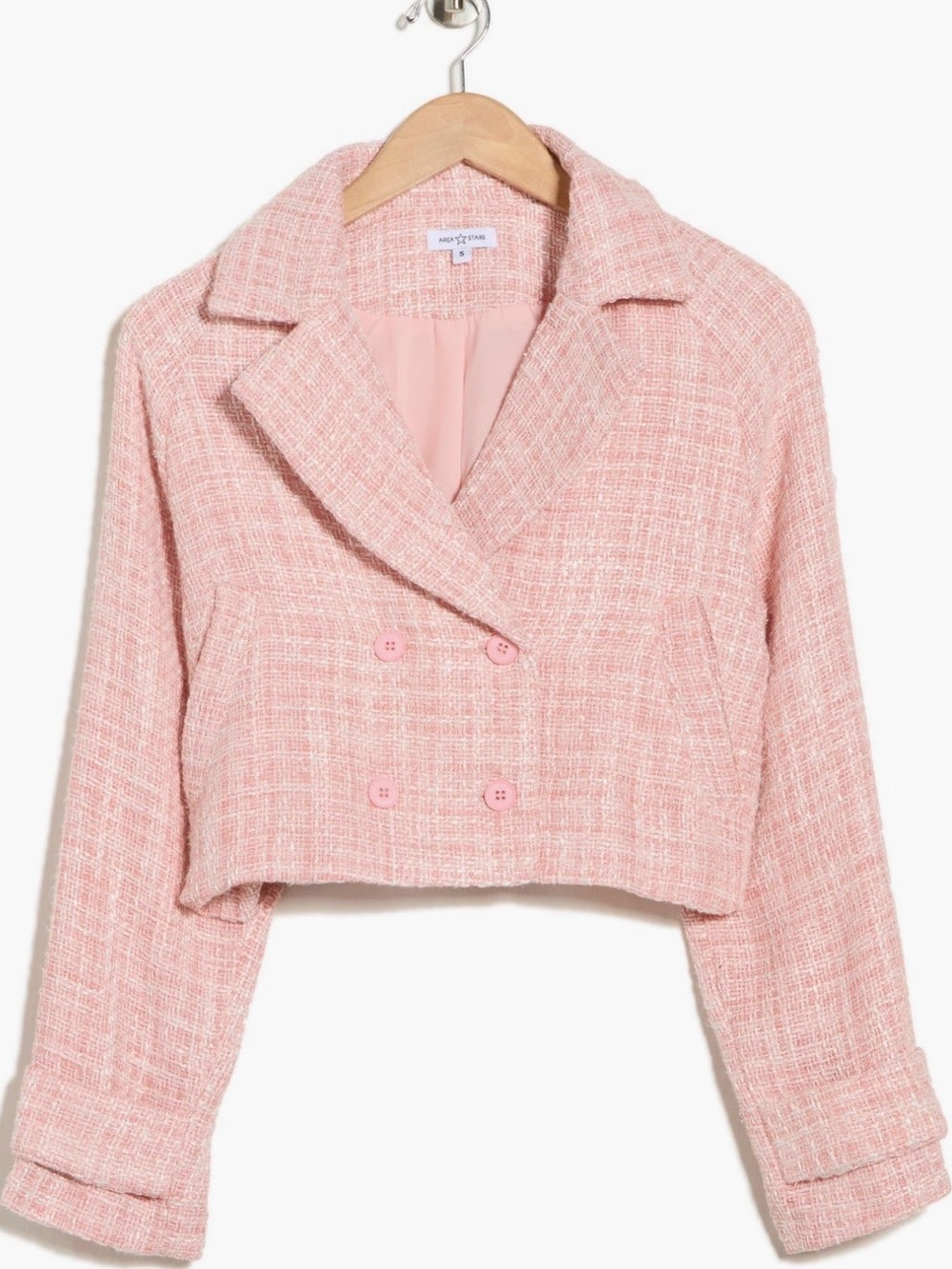 NWT Area Stars pink & ivory Ursula tweed
cropped jacket L - Picture 2 of 15